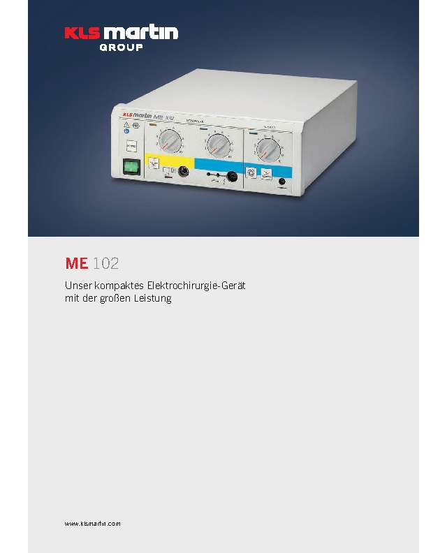 KLS Martin Elektromedizin HF-Chirurgie HF-Geräte ME 102 100W Standardgerät