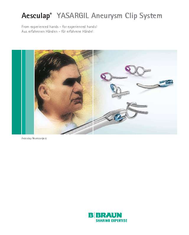 AESCULAP Sonderprogramm Aneurysma-Clipsystem nach YASARGIL