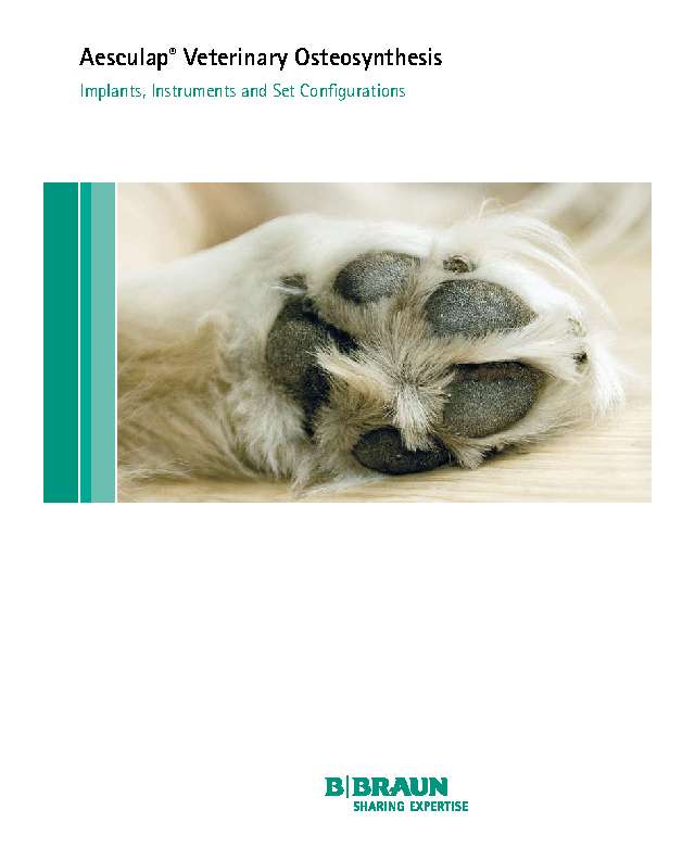 AESCULAP Sonderprogramm Osteosynthese Katalog veterinär