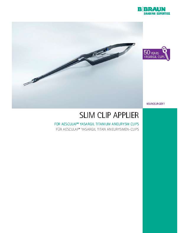 AESCULAP Sonderprogramm_Slim Clip Applier für YASARGIL-Titan-Clips
