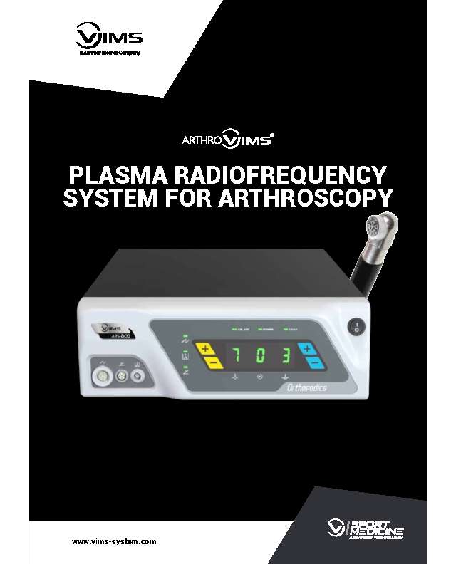 ARTHRO VIMS PLASMA RADIOFREQUENCY SYSTEM FOR ARTHROSCOPY